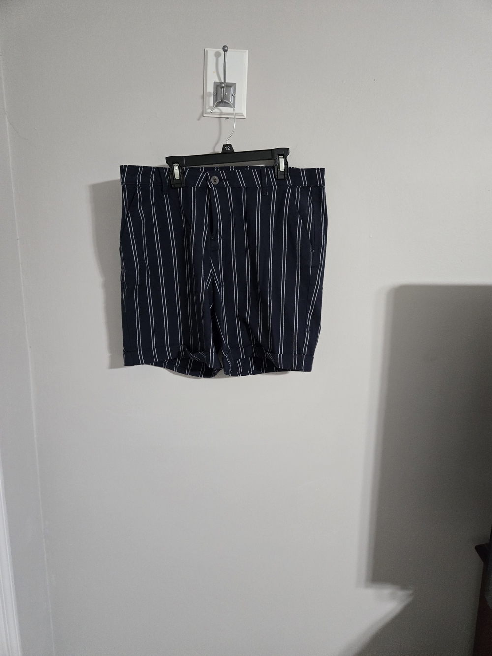 Striped Navy Women's Cargo Shorts